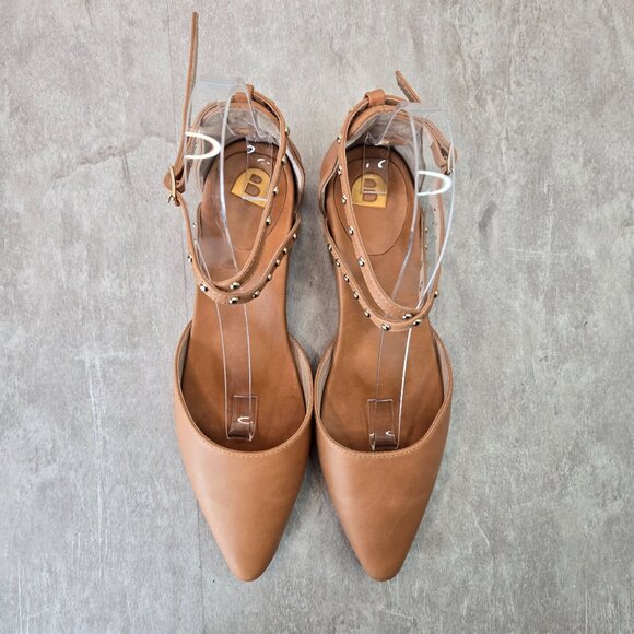 Bared Footwear Flats 6-6.5 Black Leather Studded Pointed Toe Strappy Ballet Shoe - Picture 2 of 13